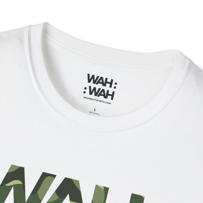 WAH :: WAH Camo - White Unisex Softstyle T-Shirt - Image 3