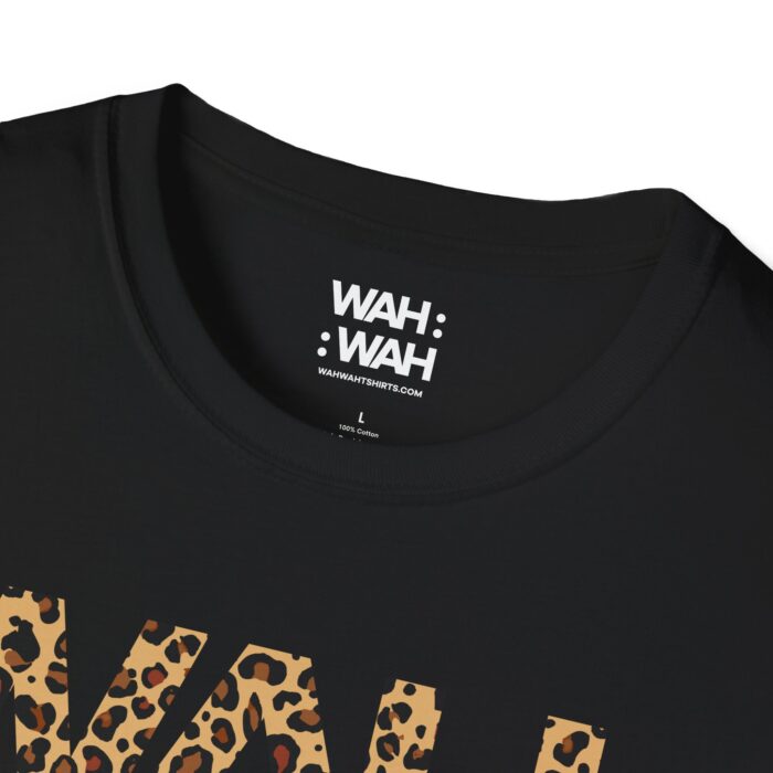WAH :: WAH LEOPARD Black Unisex Softstyle T-Shirt - Image 3