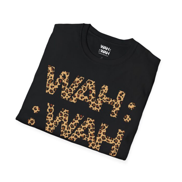 WAH :: WAH LEOPARD Black Unisex Softstyle T-Shirt - Image 4