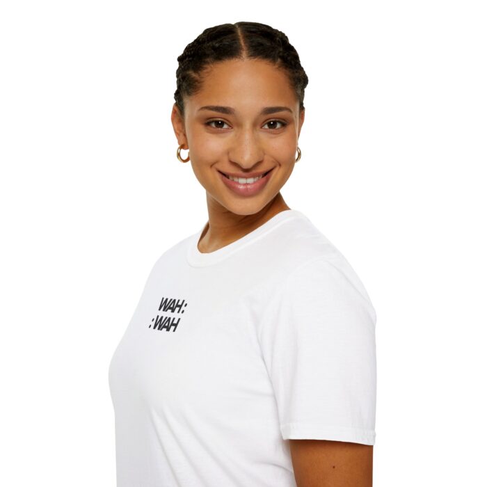 WAH :: WAH Square White Unisex Softstyle T-Shirt - Image 9